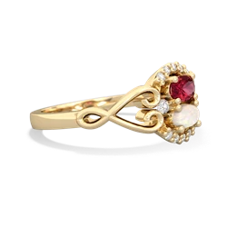 Lab Ruby Love Nest 14K Yellow Gold ring R5860