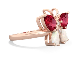 Lab Ruby Butterfly 14K Rose Gold ring R2215