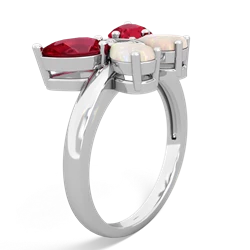 Lab Ruby Butterfly 14K White Gold ring R2215