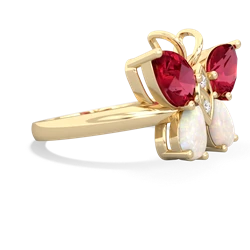 Lab Ruby Butterfly 14K Yellow Gold ring R2215