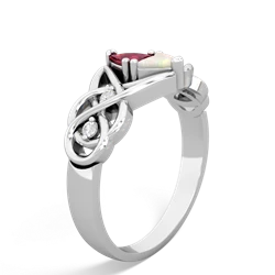 Lab Ruby Keepsake Celtic Knot 14K White Gold ring R5300