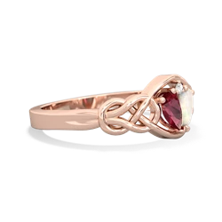 Lab Ruby Celtic Love Knot 14K Rose Gold ring R5420