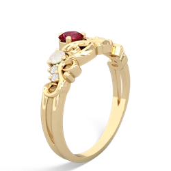 Lab Ruby Crown Keepsake 14K Yellow Gold ring R5740