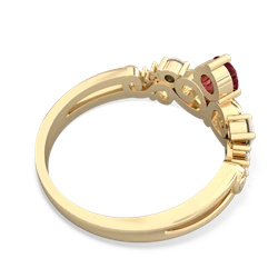 Lab Ruby Crown Keepsake 14K Yellow Gold ring R5740