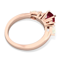 Lab Ruby 6Mm Round Eternal Embrace Engagement 14K Rose Gold ring R2005