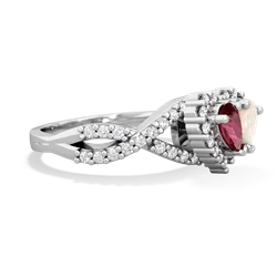 Lab Ruby Diamond Twist 'One Heart' 14K White Gold ring R2640HRT