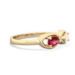 Lab Ruby Infinity 14K Yellow Gold ring R5050