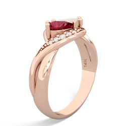 Lab Ruby Summer Winds 14K Rose Gold ring R5342