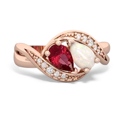 Lab Ruby Summer Winds 14K Rose Gold ring R5342