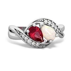 Lab Ruby Summer Winds 14K White Gold ring R5342