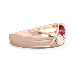 Lab Ruby Men's Streamline 14K Rose Gold ring R0460