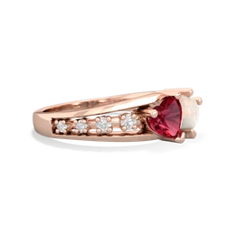 Lab Ruby Heart To Heart 14K Rose Gold ring R3342