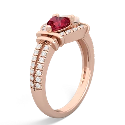 Lab Ruby Art-Deco Keepsake 14K Rose Gold ring R5630