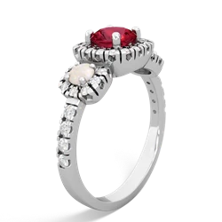 Lab Ruby Regal Halo 14K White Gold ring R5350