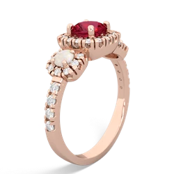 Lab Ruby Regal Halo 14K Rose Gold ring R5350