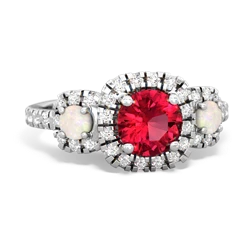 Lab Ruby Regal Halo 14K White Gold ring R5350