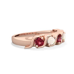 Lab Ruby Anniversary Band 14K Rose Gold ring R2089