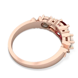 Lab Ruby Hugs And Kisses 14K Rose Gold ring R5016