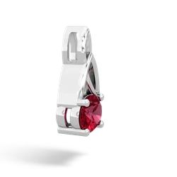 Lab Ruby Celtic Trinity Knot 14K White Gold pendant P2389