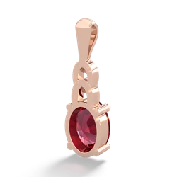 Lab Ruby Links 14K Rose Gold pendant P4032