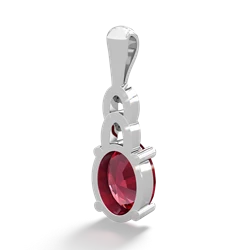 Lab Ruby Links 14K White Gold pendant P4032