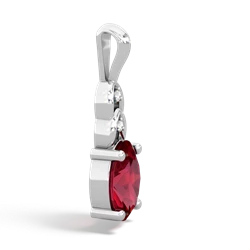 Lab Ruby Links 14K White Gold pendant P4032