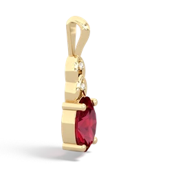 Lab Ruby Links 14K Yellow Gold pendant P4032