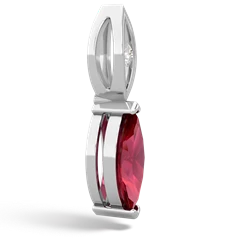 Lab Ruby Marquise Drop 14K White Gold pendant P5333