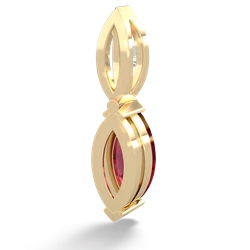 Lab Ruby Marquise Drop 14K Yellow Gold pendant P5333