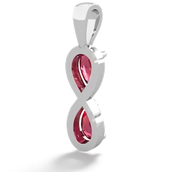 Lab Ruby Infinity 14K White Gold pendant P5050