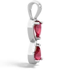 Lab Ruby Infinity 14K White Gold pendant P5050