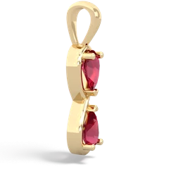 Lab Ruby Infinity 14K Yellow Gold pendant P5050