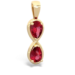 Lab Ruby Infinity 14K Yellow Gold pendant P5050