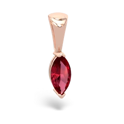 Lab Ruby 8X4 Marquise 14K Rose Gold pendant P1701