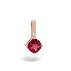 Lab Ruby Simply Elegant 14K Rose Gold pendant P2489