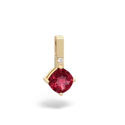 Lab Ruby Simply Elegant 14K Yellow Gold pendant P2489