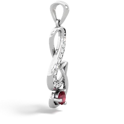 Lab Ruby G-Clef Music 14K White Gold pendant P5830