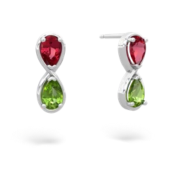 Lab Ruby Infinity 14K White Gold earrings E5050