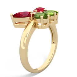 Lab Ruby Butterfly 14K Yellow Gold ring R2215