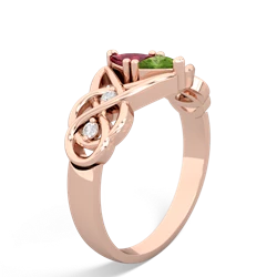 Lab Ruby Keepsake Celtic Knot 14K Rose Gold ring R5300