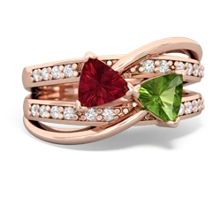 Lab Ruby Bowtie 14K Rose Gold ring R2360