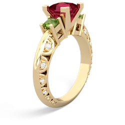 Lab Ruby Eternal Embrace Engagement 14K Yellow Gold ring C2001