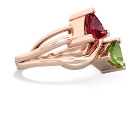 Lab Ruby Split Band Swirl 14K Rose Gold ring R2341