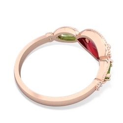 Lab Ruby Milgrain Marquise 14K Rose Gold ring R5700