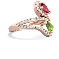 Lab Ruby Diamond Dazzler 14K Rose Gold ring R3000