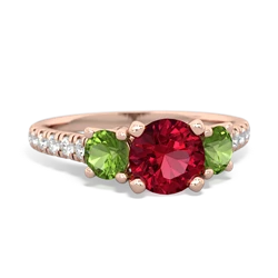 Lab Ruby Pave Trellis 14K Rose Gold ring R5500