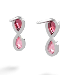 Lab Ruby Infinity 14K White Gold earrings E5050