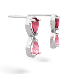 Lab Ruby Infinity 14K White Gold earrings E5050