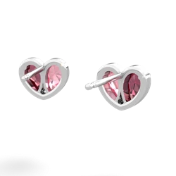 Lab Ruby 'Our Heart' 14K White Gold earrings E5072