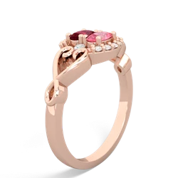 Lab Ruby Love Nest 14K Rose Gold ring R5860